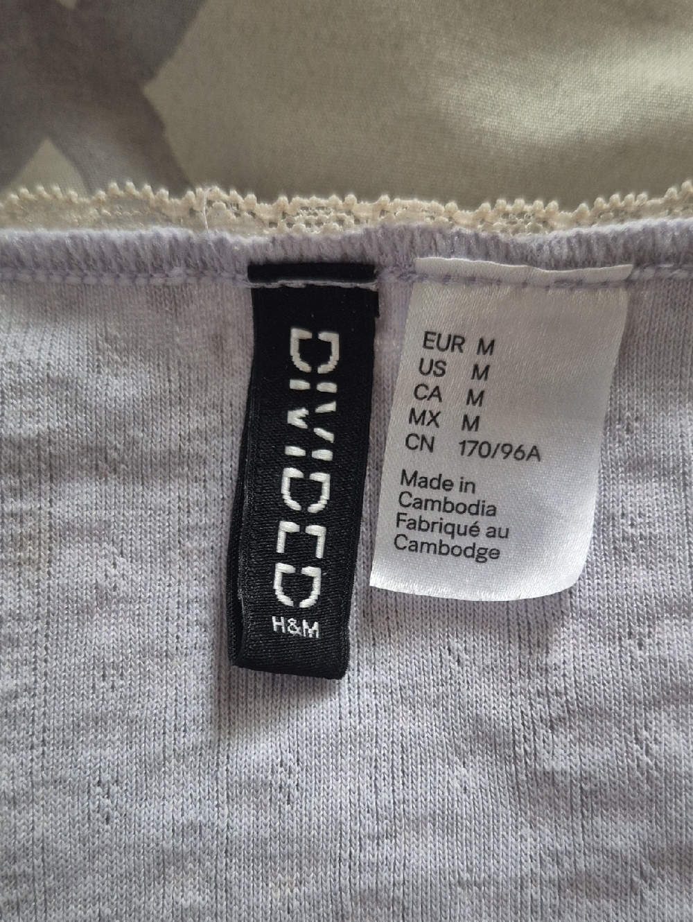 Divided Light Lavender Floral Henley Short Sleeve Top - Picture 2 of 2